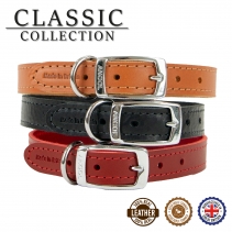 Classic Leather Collar Red 20-26cm Size 1