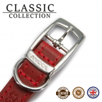 Classic Leather Collar Red 20-26cm Size 1