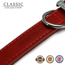 Classic Leather Collar Red 35-43cm Size 4