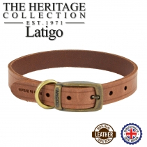 Latigo Leather Collar Chestnut 20-26cm Size 1