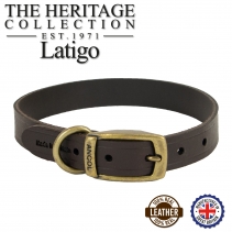 Latigo Leather Collar Havana 28-36cm Size 3