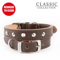 Diamond Stud Collar Brown S