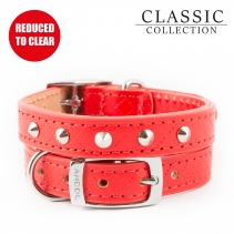 Diamond Stud Collar Red 46-56cm L