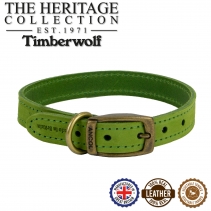 Timberwolf Leather Collar Green 20-26cm Size 1