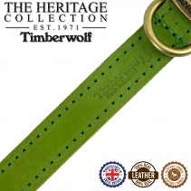 Timberwolf Leather Collar Green 20-26cm Size 1