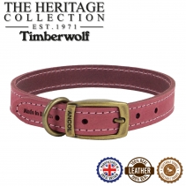 Timberwolf Leather Collar Raspberry 20-26cm Size 1