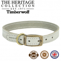 Timberwolf Leather Collar Light Grey 20-26cm Size1