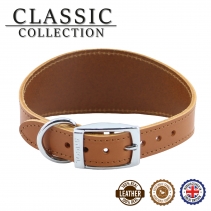 Greyhound Leather Collar Tan 34-43cm