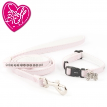 Small Bite Jewel Collar Lead Set Pink