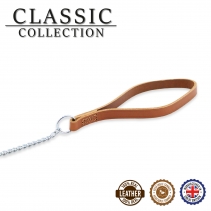 Leather Fine Chain Lead Tan 87cm