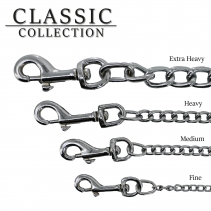 Leather Fine Chain Lead Tan 87cm