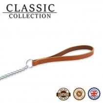 Leather Medium Chain Lead Tan 80cm