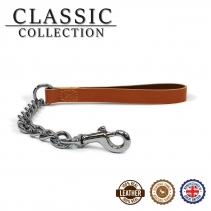 Leather Extra Heavy Chain Lead Tan 50cm