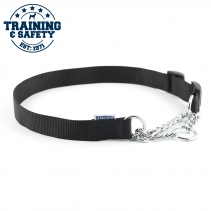 Nylon Check Chain Collar Black 25-35cm Size 1-2