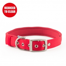 Padded Nylon Eyelet Collar Red 56-66cm XL