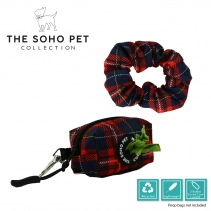 Tartan Patterned Poop Bag and Scrunchie