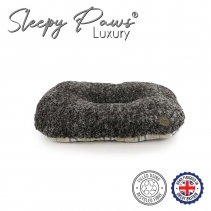 Sleepy Paws Oval Cushion 45x35cm Oatmeal & Check