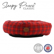 Red Tartan Donut Bed 70cm