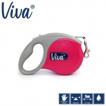 Viva Retractable 5m Lead Pink S