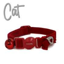 Velvet Heart Cat Collar Red