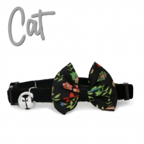 Vintage Bow Safety Cat Collar Black