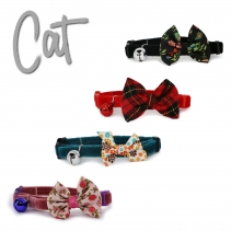 Vintage Bow Safety Cat Collar Tartan