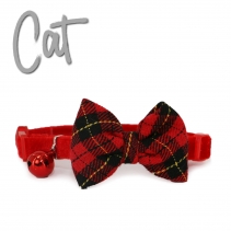 Vintage Bow Safety Cat Collar Tartan