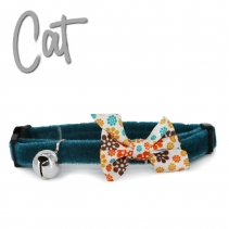 Vintage Bow Safety Cat Collar Teal