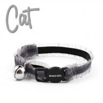 Velvet Frills Safety Cat Collar Grey