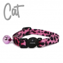 Leopard Print Safety Cat Collar Pink