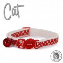 Refl Hearts Safety Cat Collar Red