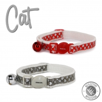 Refl Hearts Safety Cat Collar Silver