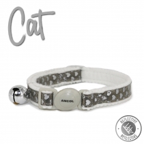 Refl Hearts Safety Cat Collar Silver