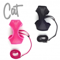 Soft Cat Harness and Lead Pink S