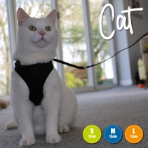 Soft Cat Harness and Lead Black M