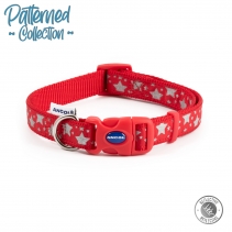 Fashion Collar Red Reflective Stars Adj 20-30cm