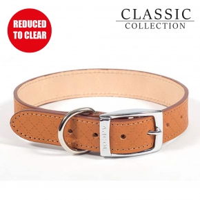 Diamond Leather Collar Tan 22-26cm XS