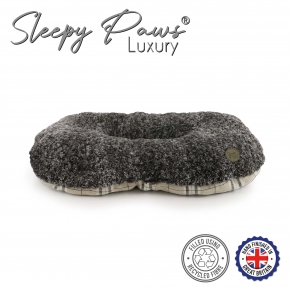 Sleepy Paws Oval Cushion 60x50cm Oatmeal & Check