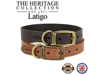 Latigo Leather Collar Chestnut 26-31cm Size 2