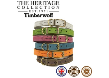 Timberwolf Leather Collar Green 20-26cm Size 1