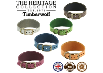 Timberwolf Greyhound Collar Green 34-43cm