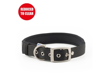 Padded Nylon Eyelet Collar Black 56-66cm XL