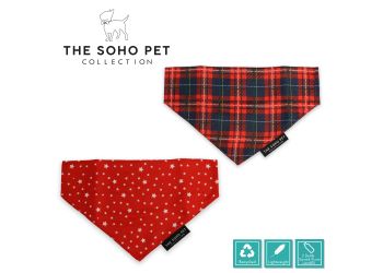 Tartan/Star Patterned Bandana (2 per pack)