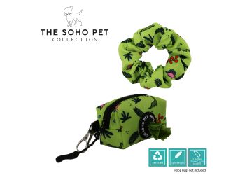 Dino Patterned Poop Bag and Scrunchie