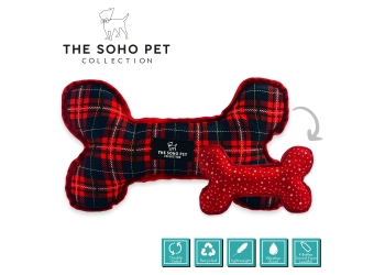 Tartan/Star Patterned Reversible Bone Toy