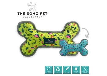 Dino/Ice Cream Patterned Reversible Bone Toy