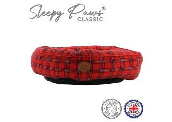 Red Tartan Donut Bed 70cm