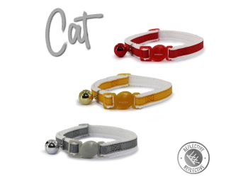 Reflective Safety Buckle Cat Collar Yellow