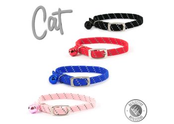 Softweave Refl Elastic Cat Collar Black