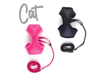 Soft Cat Harness and Lead Pink S